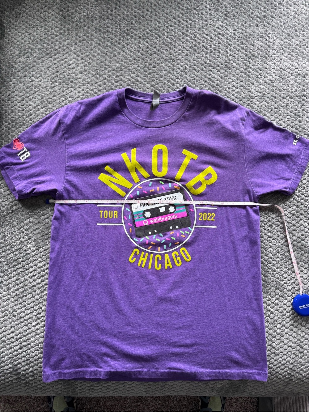 Next Level Apparel Purple NKOTB Chicago Tour 2022 Tee with Yellow Logo